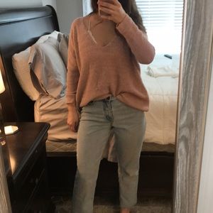 Cross back oversized knit sweater